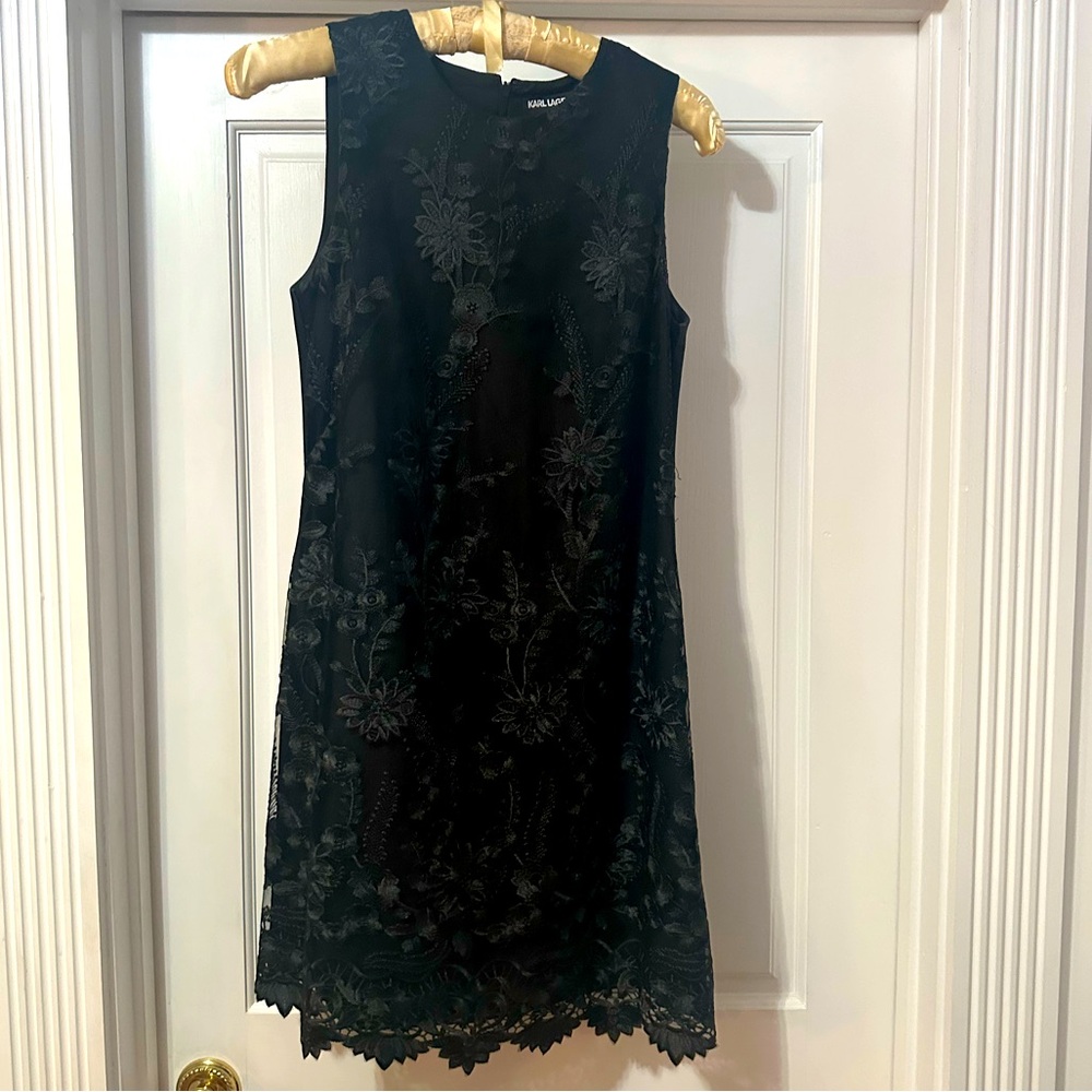 Size 8 black lace Karl Lagerfeld cocktail dress